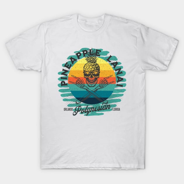 Pineapple Lanai Polynesian Resort Orlando Florida T-Shirt by Joaddo